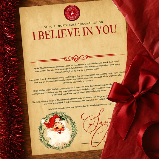 Traditional I Believe in you letter