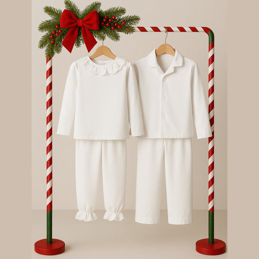 Classic Xmas Pjs White
