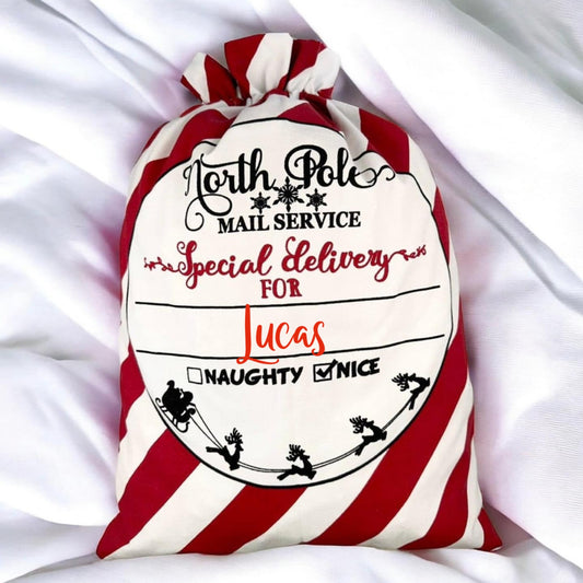 Red Stripe Xmas Sack