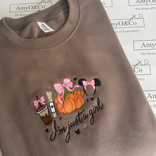 Halloween I’m Just A Girl Sweatshirt