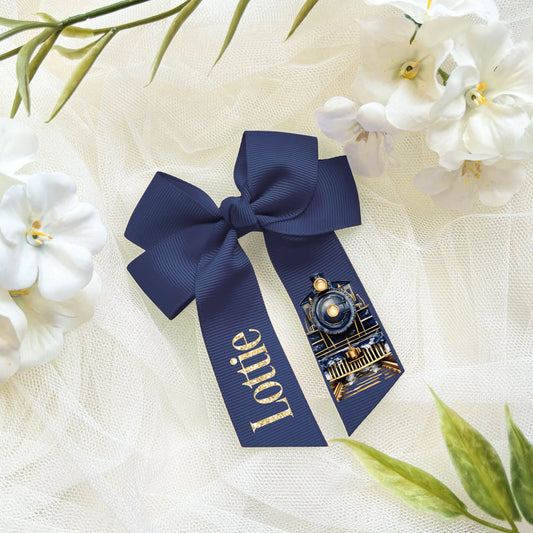North Pole Blue Hair Bow