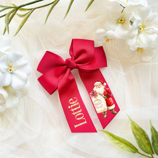 Santa Red Hair Bow