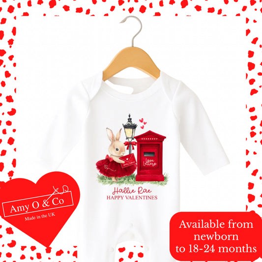 Love Letters Bunny Babygrow