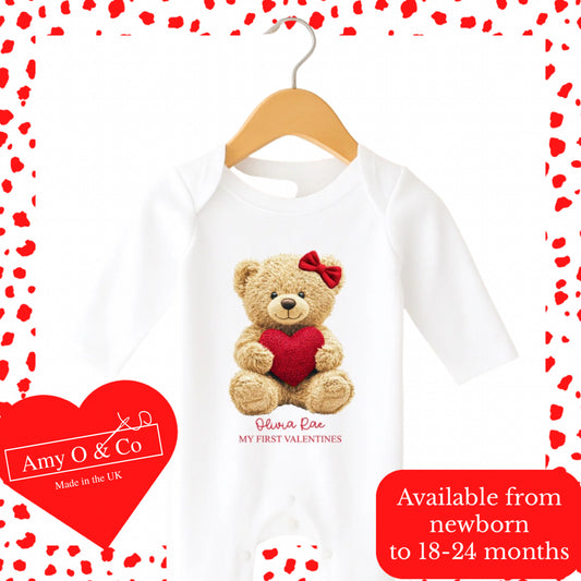 Teddy Bear Heart Babygrow