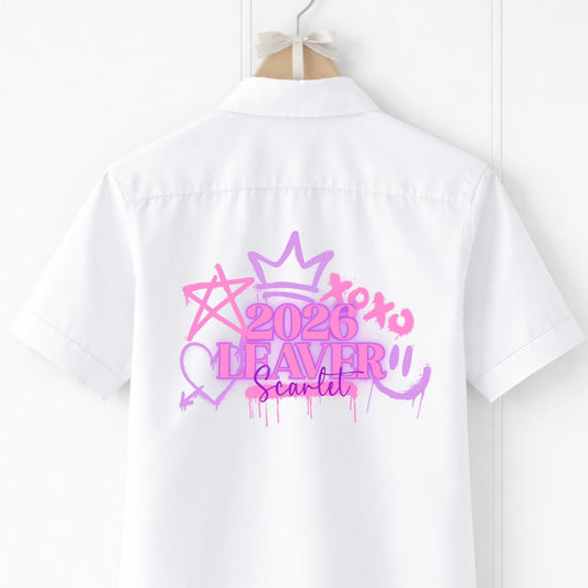 Leavers Shirt Graffiti Pink & Lilac