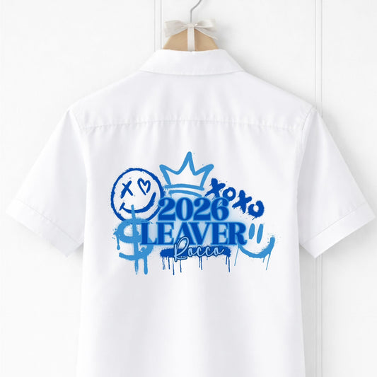 Leavers Shirt Graffiti Blue