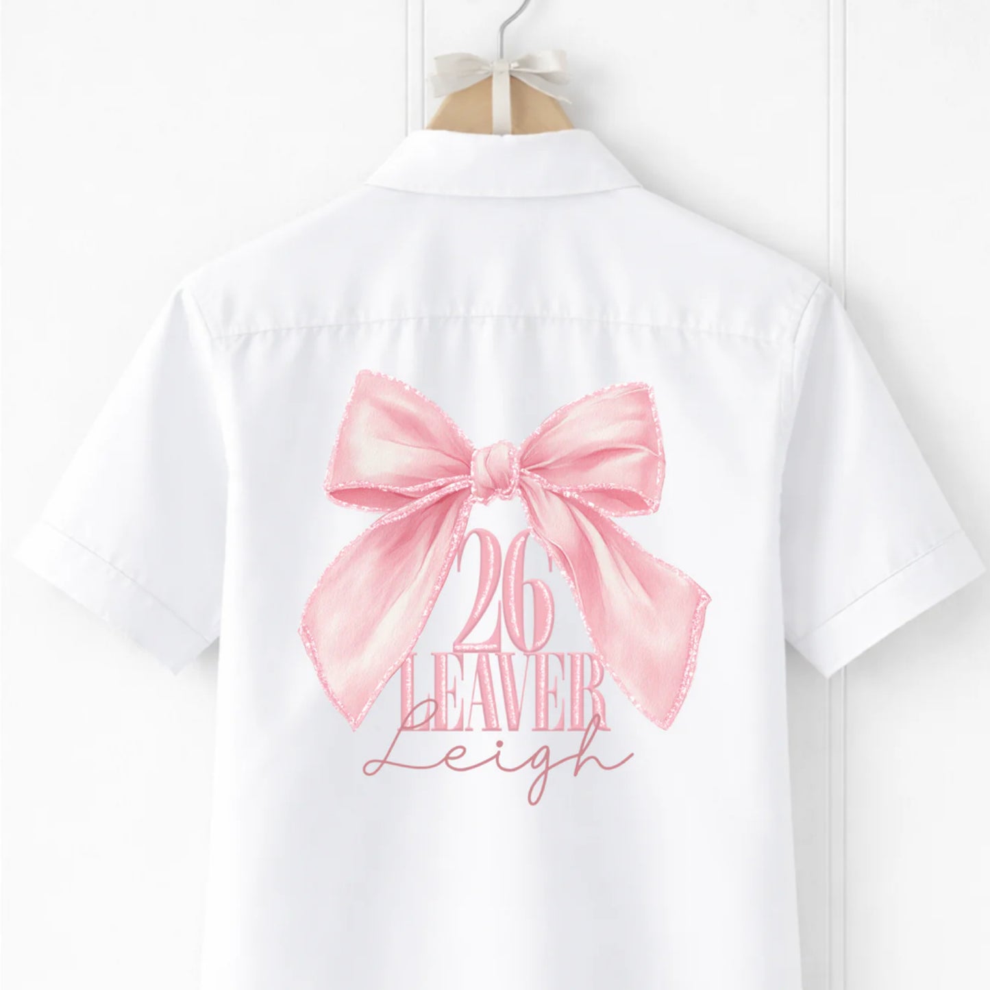 Leavers Shirt Bow Pink