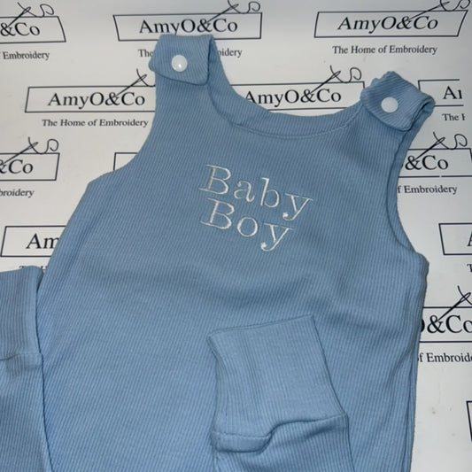 Embroidered Romper Ribbed