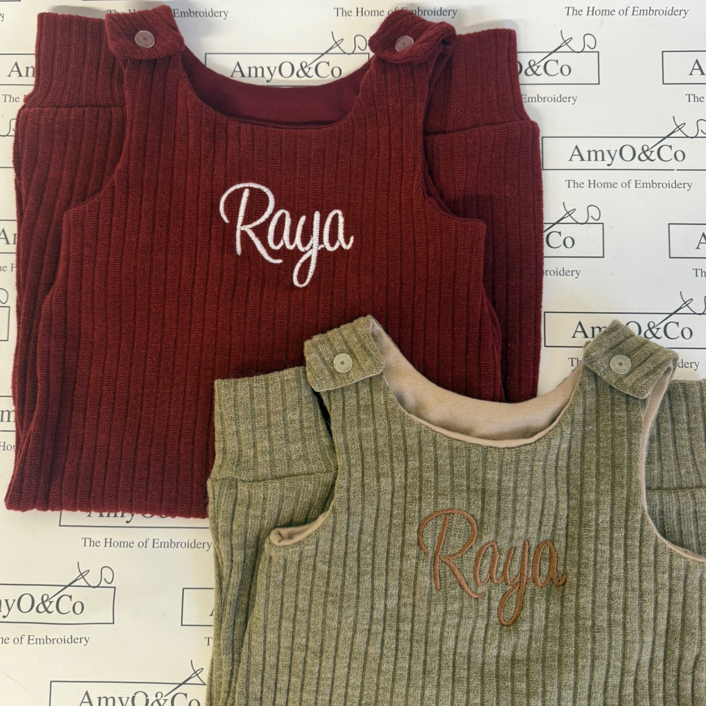 Embroidered Romper Chunky Knit