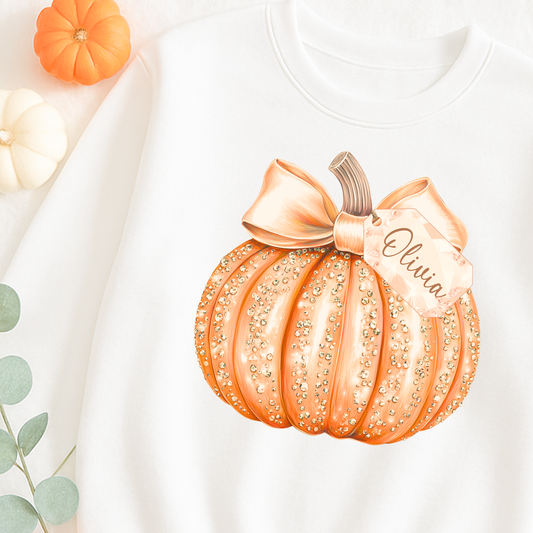Orange Sparkly Pumpkin Tee