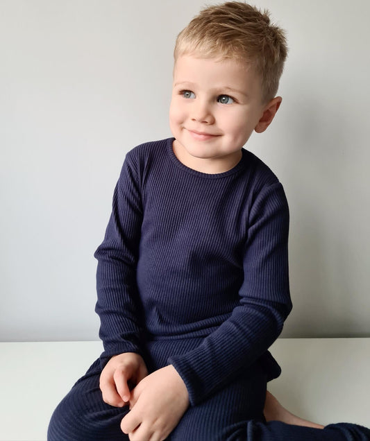 Oxford Blue Ribbed Loungewear