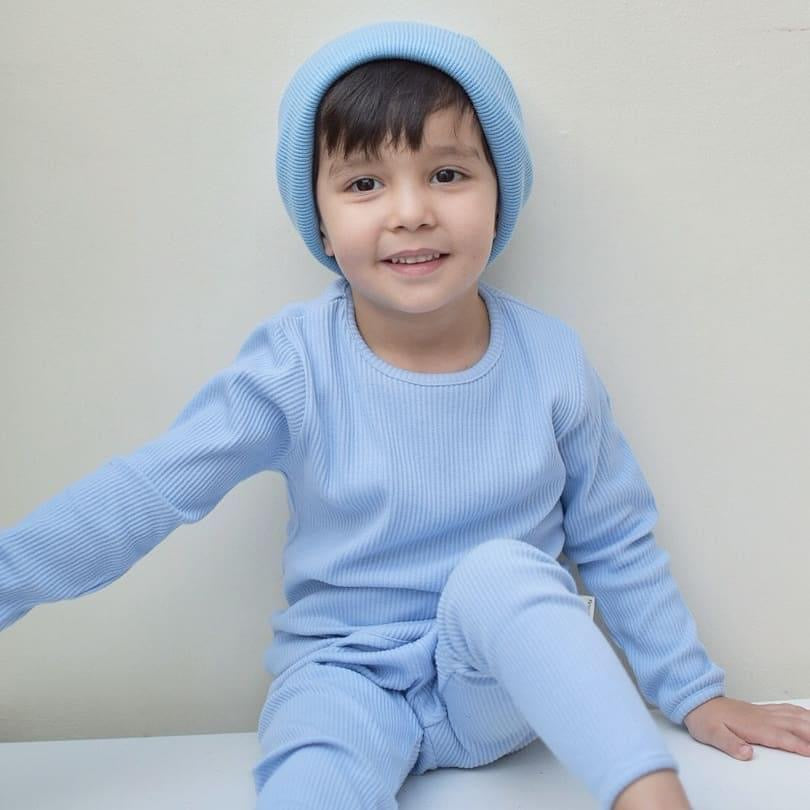 Powder Blue Ribbed Loungewear