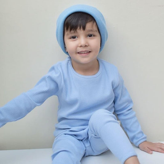 Powder Blue Ribbed Loungewear