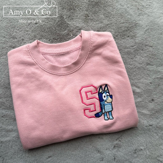 Blue Initial Kids Sweatshirt