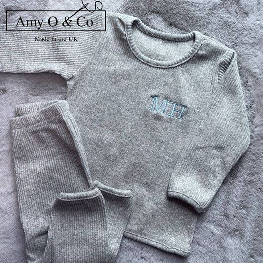 Dove Grey Ribbed Loungewear